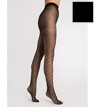 Черен фигурален чорапогащник 20 DEN STAPLE снимка