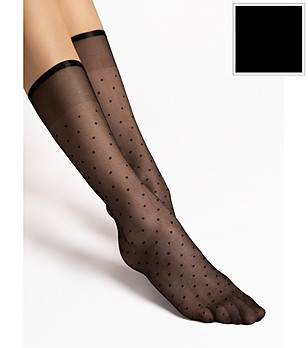 Черни фигурални чорапи до коляното 20 DEN TRISHA снимка