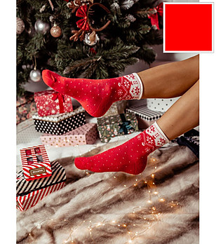 Памучни червени чорапи с хавлиена подплата WONDERLAND снимка