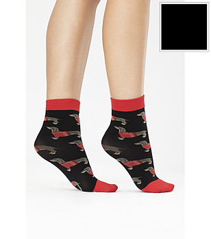 Черно-червени чорапи 40 DEN XMAS PAL снимка