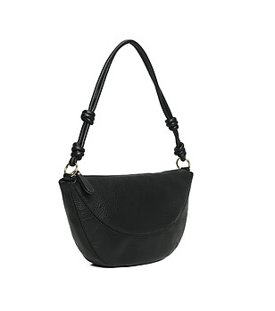 Черна дамска чанта с капак снимка