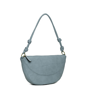 Синя дамска чанта с капак снимка