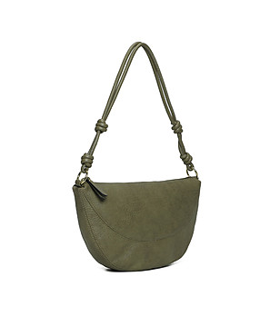 Зелена дамска чанта с капак снимка