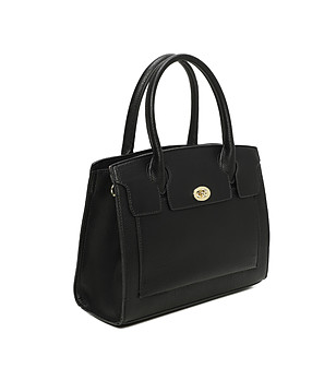 Дамска правоъгълна чанта в черно  снимка