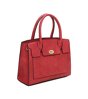 Дамска правоъгълна чанта в червено  снимка