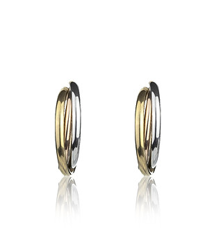 Обеци халки в златисто, сребристо и розово златисто Aviana снимка