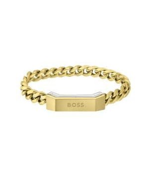 Мъжка златиста гривна от неръждаема стомана BOSS снимка