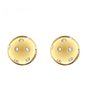 Златисти дамски обици с кристали снимка