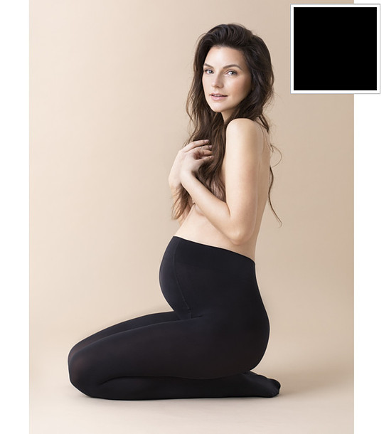 Черен стягащ чорапогащник за бременни 50 DEN JUNO снимка