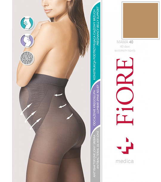 Светъл телесен чорапогащник за бременни 40 DEN MAMA снимка