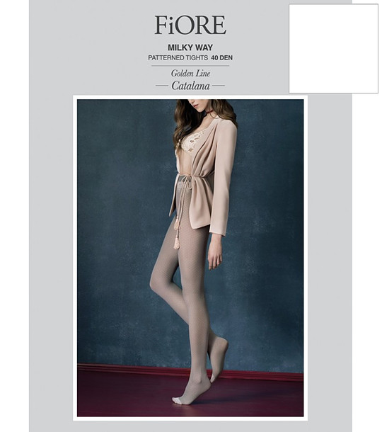 Бял фигурален чорапогащник 40 DEN MILKY WAY снимка