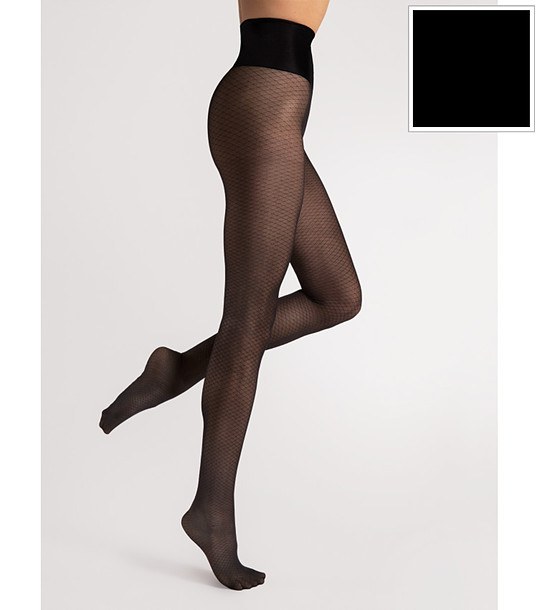 Черен фигурален чорапогащник 20 DEN SIERRA снимка