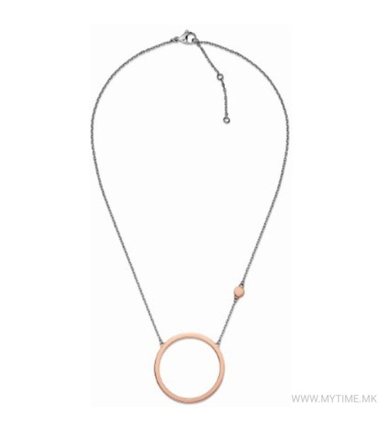 Дамско двуцветно колие с кръгла висулка  снимка