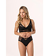 Черни памучни бикини с дантелени детайли Zina-1 снимка