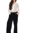 Pantaloni eleganti din catifea cu croiala dreapta Negru Aimelia-3 снимка