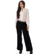 Pantaloni eleganti din catifea cu croiala dreapta Negru Aimelia-4 снимка