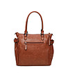 Дамска чанта в цвят коняк с джоб-1 снимка