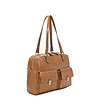 Дамска чанта в цвят канела с предни джобове-1 снимка