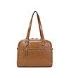 Дамска чанта в цвят канела с предни джобове-2 снимка