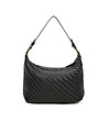 Черна дамска чанта с релеф-1 снимка