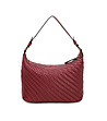 Дамска чанта в бордо с плетена текстура-1 снимка