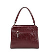 Дамска чанта в бордо с декоративна катарама-1 снимка