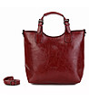 Дамска чанта в бордо с несесер-3 снимка