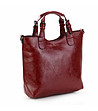 Дамска чанта в бордо с несесер-4 снимка