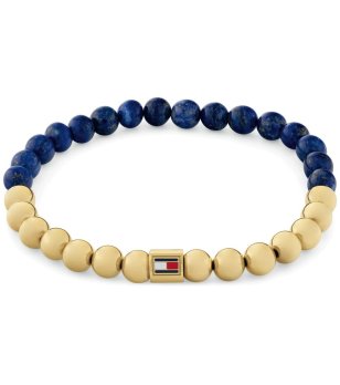 Дамска синьо-златиста гривна с мъниста Tommy Hilfiger снимка