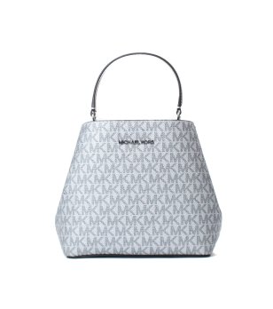 Сива дамска чанта с монограм  снимка