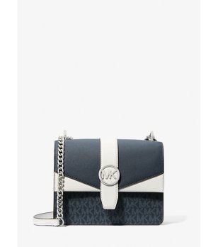 Дамска синя чантичка с магнитно закопчаване GREENWICH  снимка