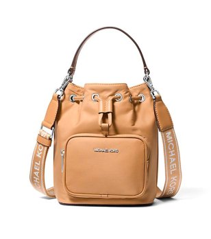 Кафява дамска чанта с преден джоб снимка