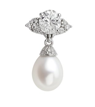 Посребрена висулка с перла и цирконий снимка