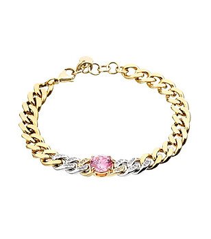 Златиста гривна с розов кристал Chiara Ferragni снимка