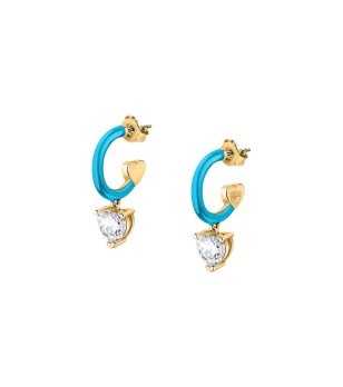 Дамски обеци в синьо и златисто LOVE PARADE снимка