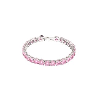 Сребриста дамска гривна тенис с розови камъни Chiara Ferragni снимка