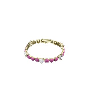 Златиста дамска гривна с розови елементи Chiara Ferragni снимка