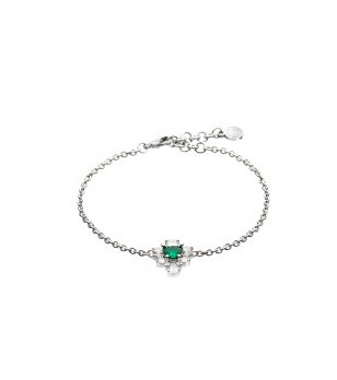 Сребриста гривна със зелен камък Chiara Ferragni снимка