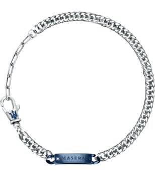 Мъжка сребриста гривна със син елемент Maserati снимка