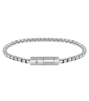 Мъжка сребриста гривна от неръждаема стомана Maserati снимка