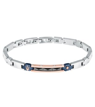 Мъжка сребриста гривна от неръждаема стомана Maserati снимка