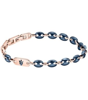 Мъжка гривна в синьо и розово златисто MASERATI снимка