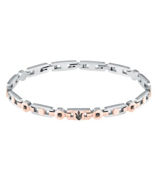 Мъжка гривна в сребристо и розово златисто Maserati снимка