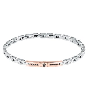 Мъжка гривна в сребристо и розово златисто MASERATI снимка