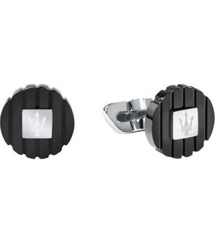 Мъжки черно-сребристи копчета за ръкавели Maserati снимка