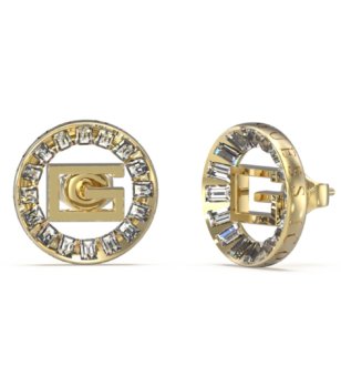 Златисти обеци с кристали  ICON снимка