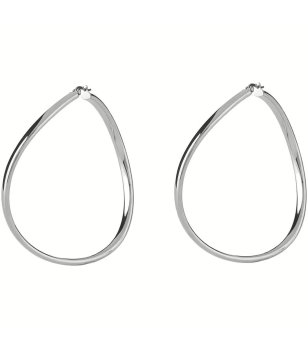 Сребристи обеци халки от неръждаема стомана  снимка