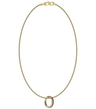 Мъжко златисто колие с кръгла висулка  снимка