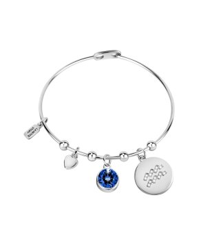 Стоманена гривна със син камък и зодиакален символ Водолей La Petite Story снимка