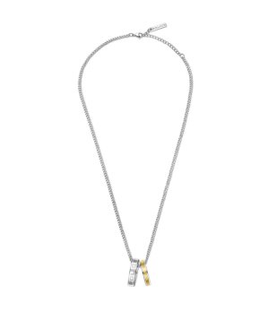 Мъжко сребристо колие с два пръстена  снимка